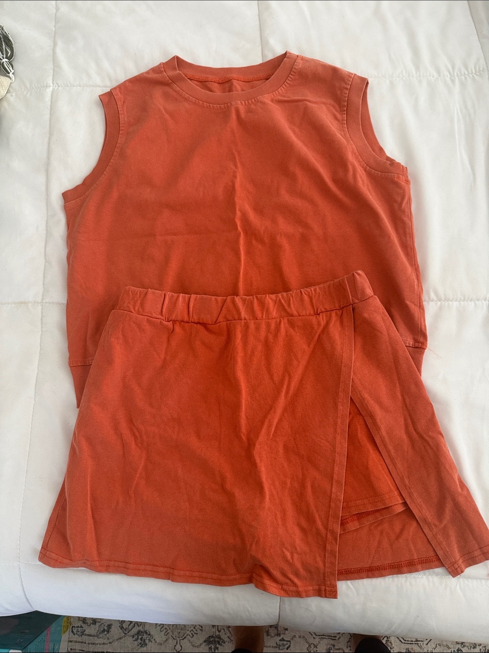 NWT Auvora Apparel Rust Orange Sleeveless Top & Skort Set